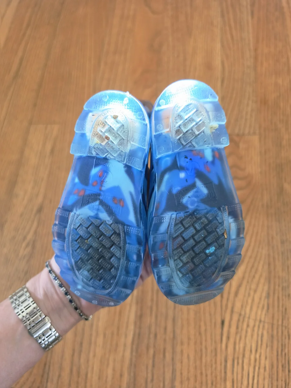 Western Chief Blue Shark Light Up Rain Boots Kids Size 7